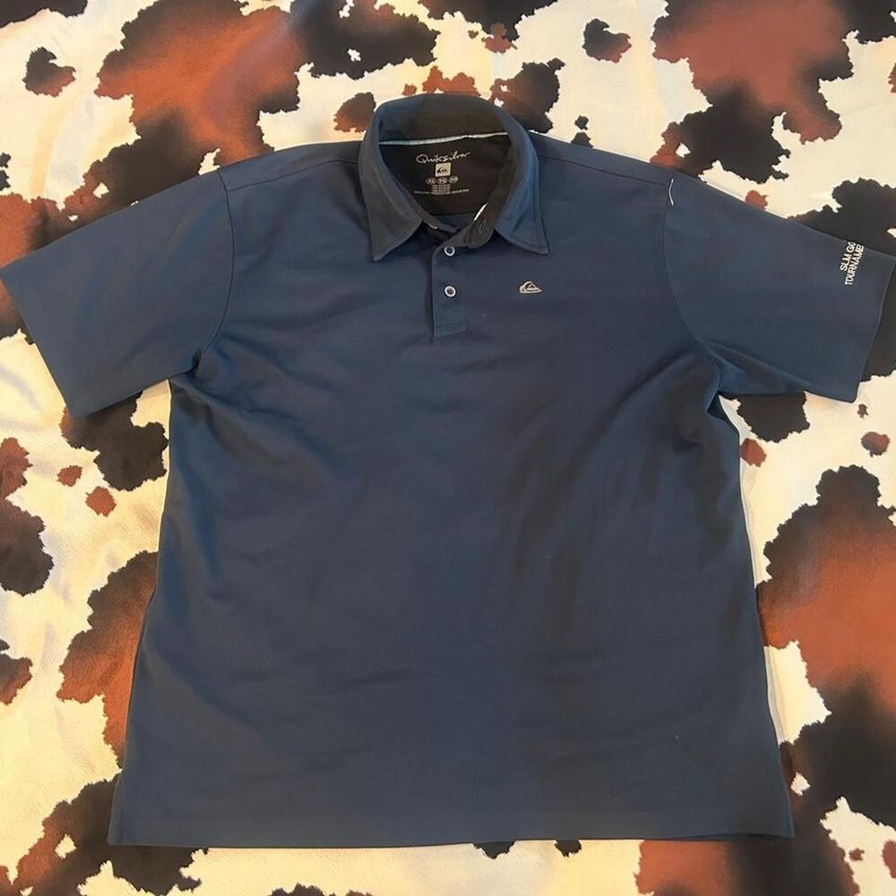 Quiksilver Men's Navy and Blue Polo-shirts